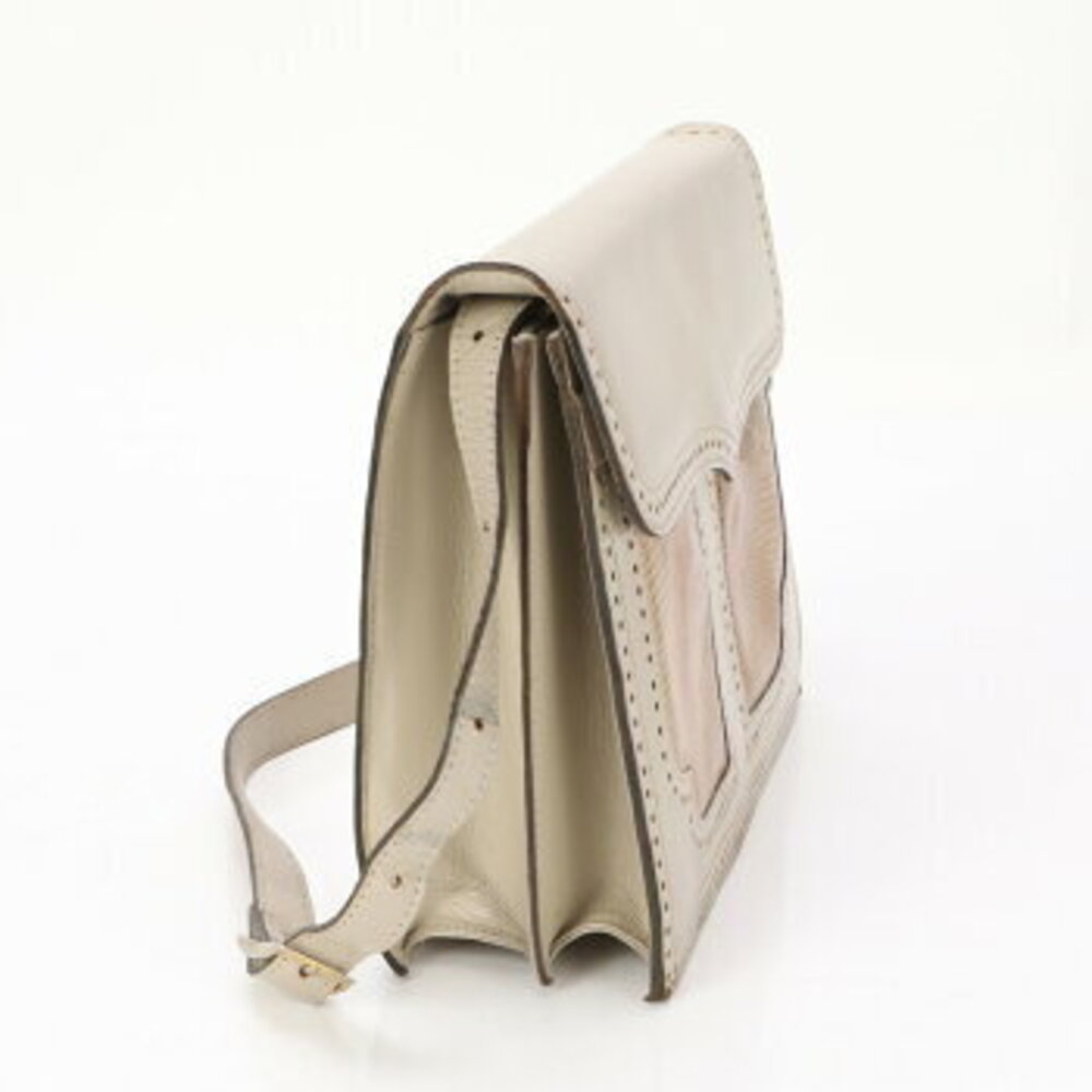 Yves Saint Laurent YSL Beige Tan lizard leather shoulder bag tote handbag ELM - Picture 4 of 14